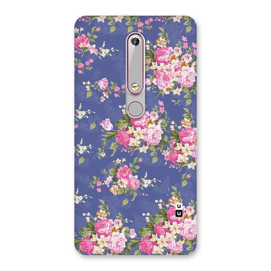 Purple Pink Floral Back Case for Nokia 6.1