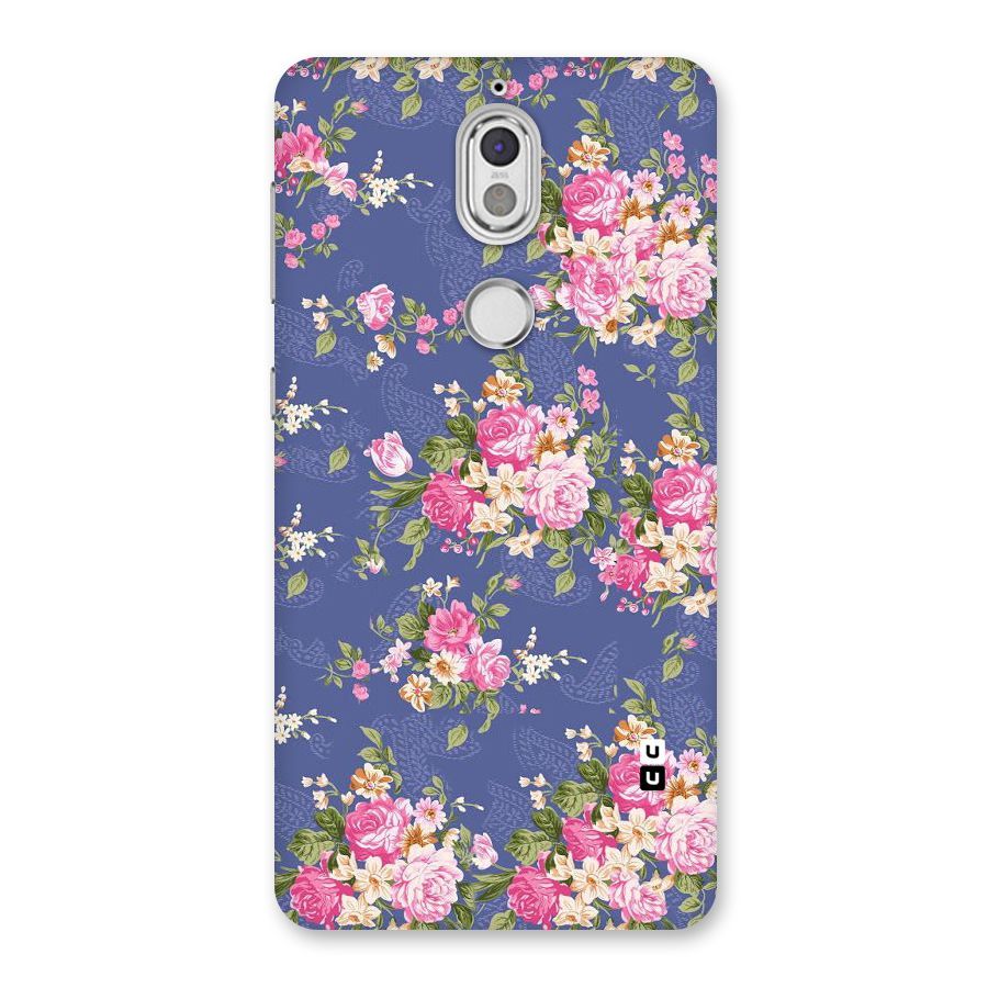 Purple Pink Floral Back Case for Nokia 7