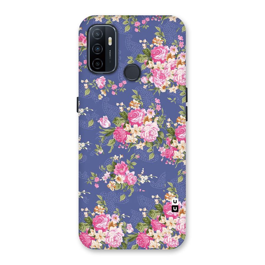 Purple Pink Floral Back Case for Oppo A32