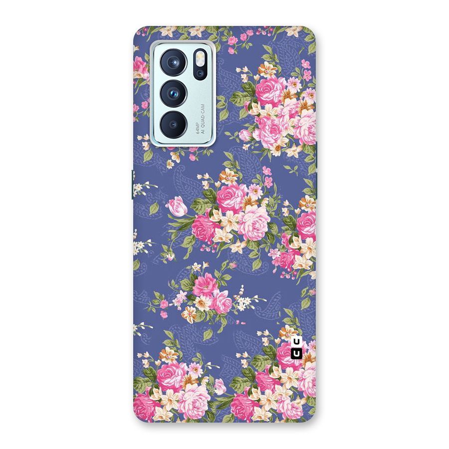 Purple Pink Floral Back Case for Oppo Reno6 Pro 5G