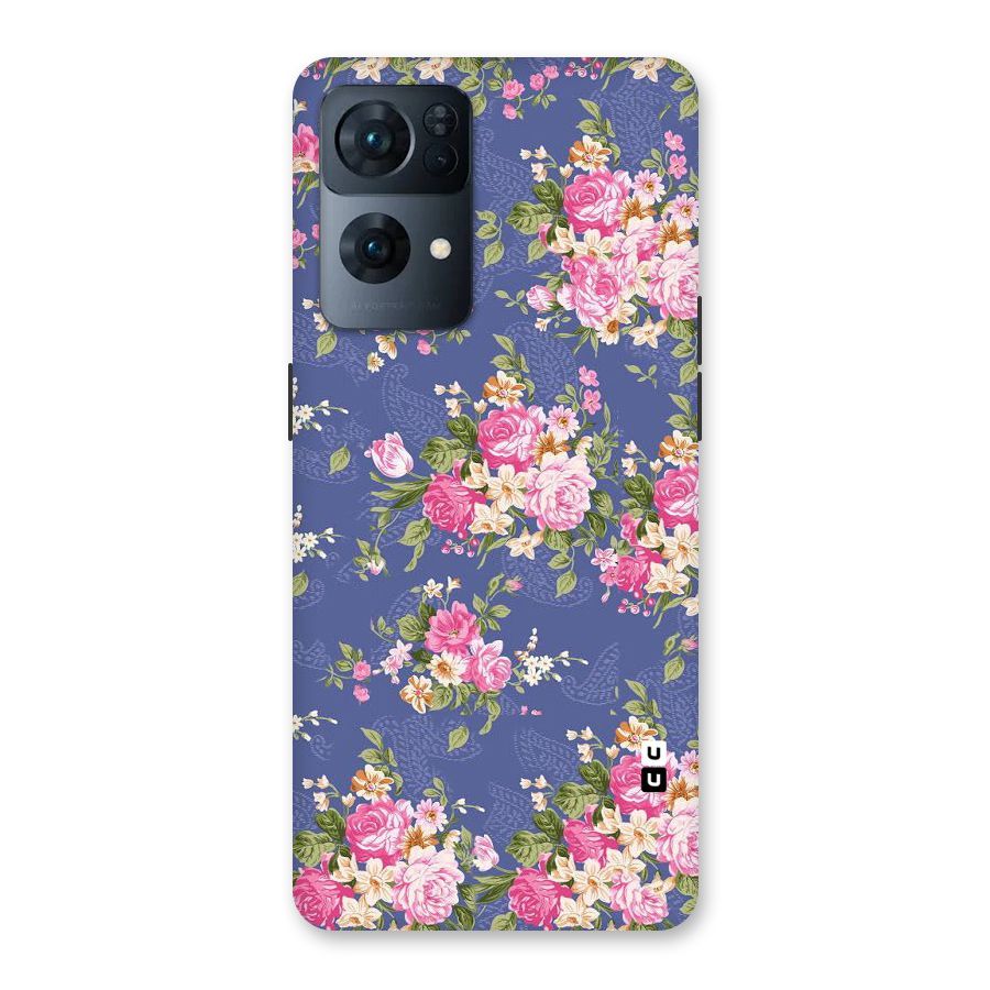 Purple Pink Floral Back Case for Oppo Reno7 Pro 5G