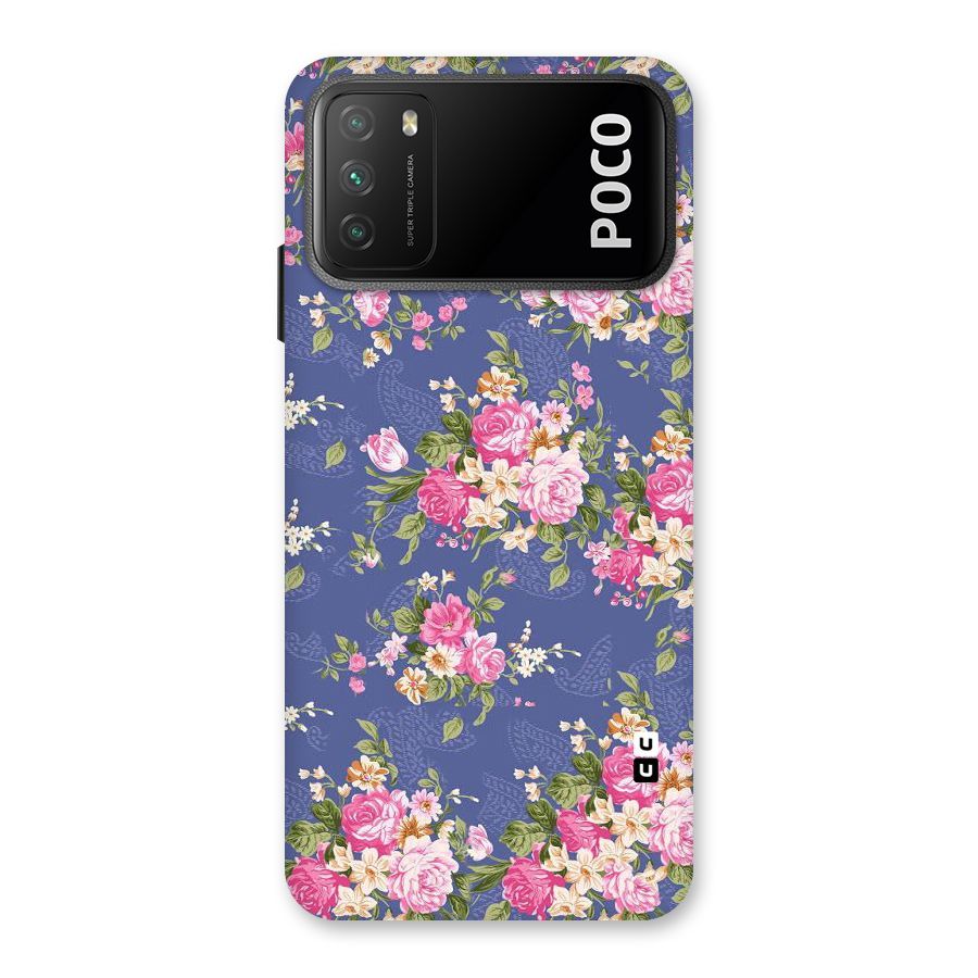 Purple Pink Floral Back Case for Poco M3