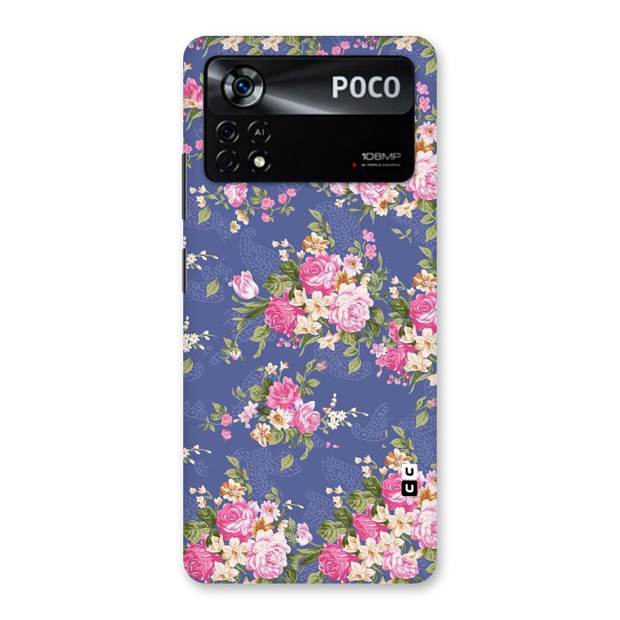Purple Pink Floral Back Case for Poco X4 Pro 5G