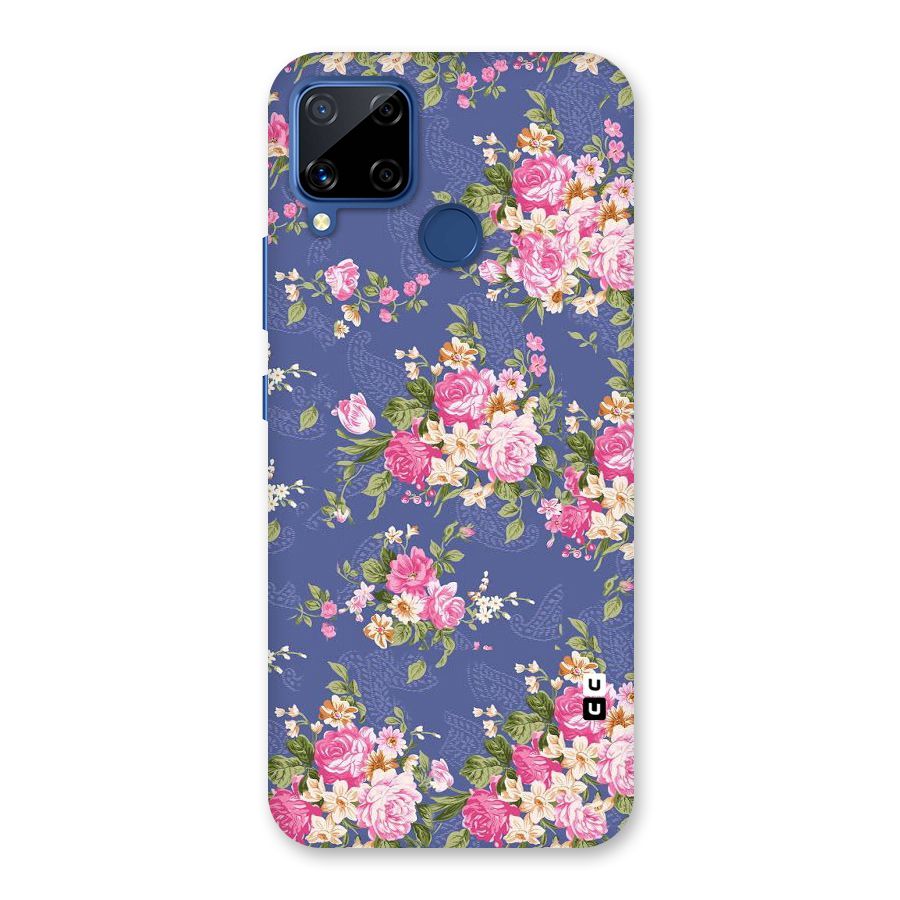 Purple Pink Floral Back Case for Realme C15
