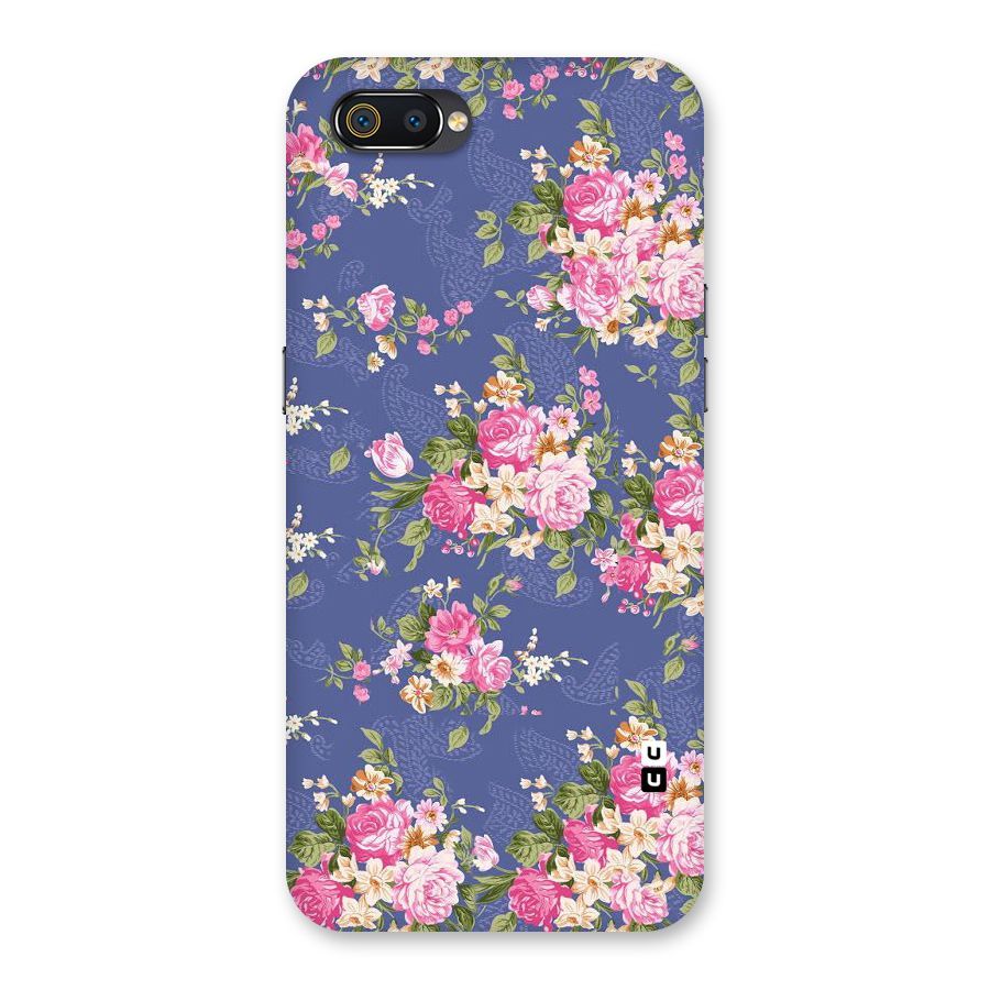 Purple Pink Floral Back Case for Realme C2