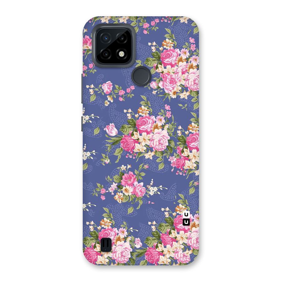 Purple Pink Floral Back Case for Realme C21