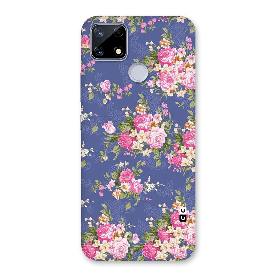 Purple Pink Floral Back Case for Realme Narzo 20