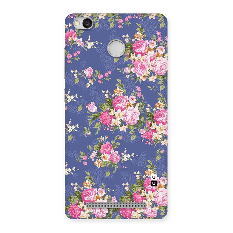 Purple Pink Floral Back Case for Redmi 3S Prime