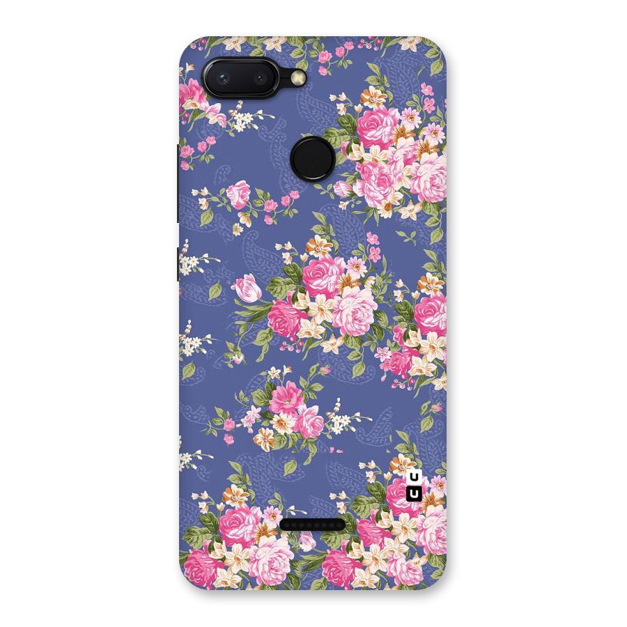 Purple Pink Floral Back Case for Redmi 6