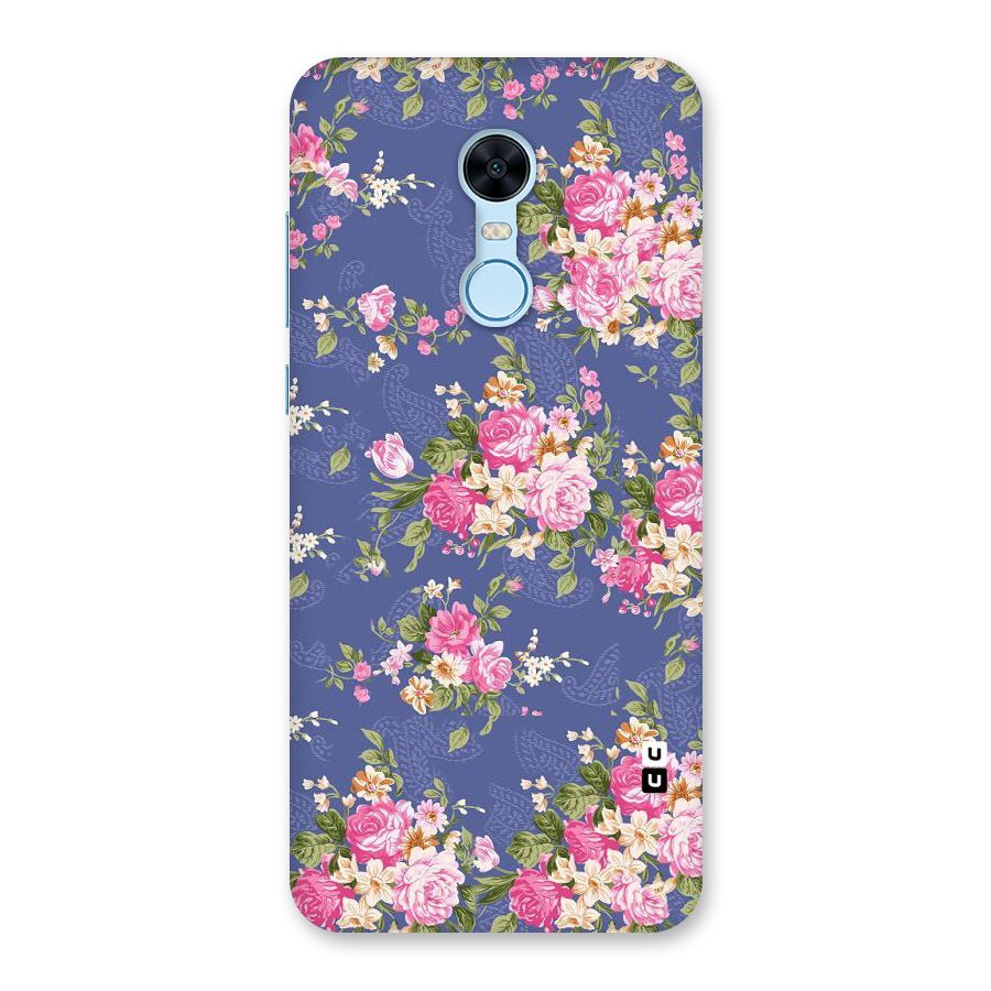 Purple Pink Floral Back Case for Redmi Note 5