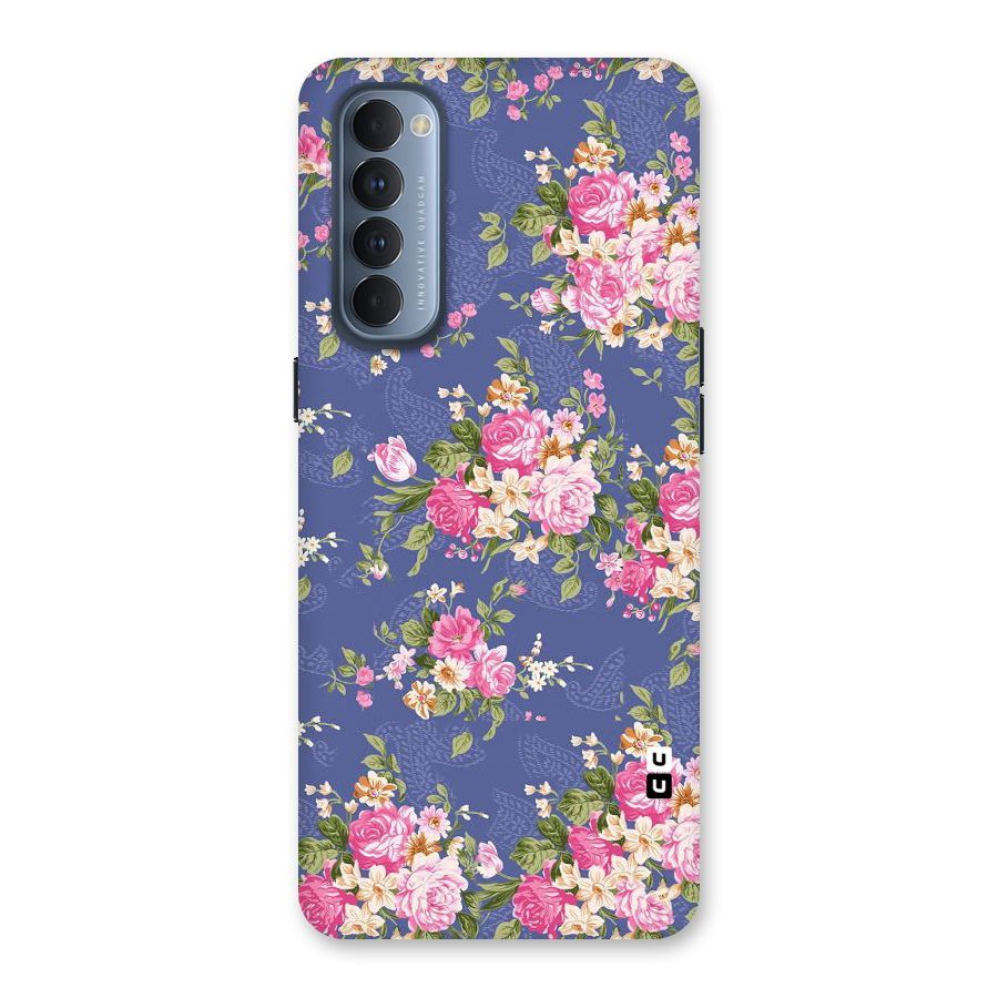 Purple Pink Floral Back Case for Reno4 Pro