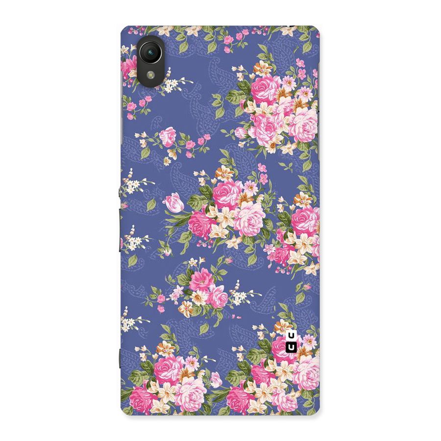 Purple Pink Floral Back Case for Sony Xperia Z1