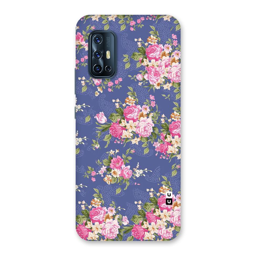 Purple Pink Floral Back Case for Vivo V17