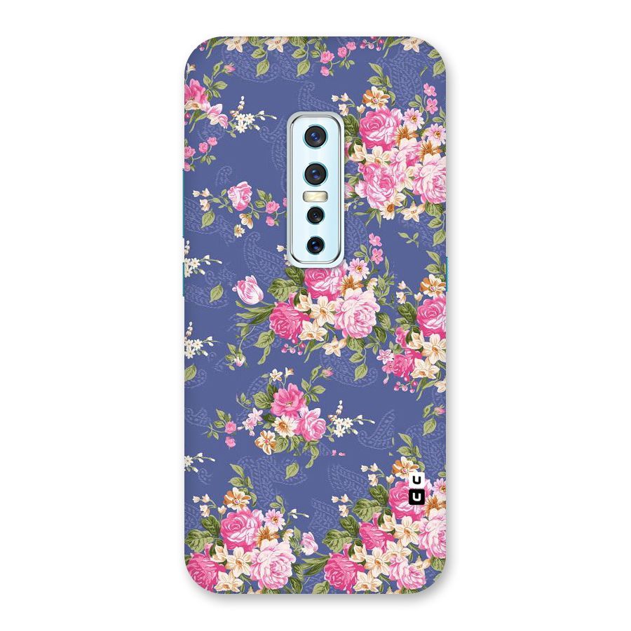 Purple Pink Floral Back Case for Vivo V17 Pro