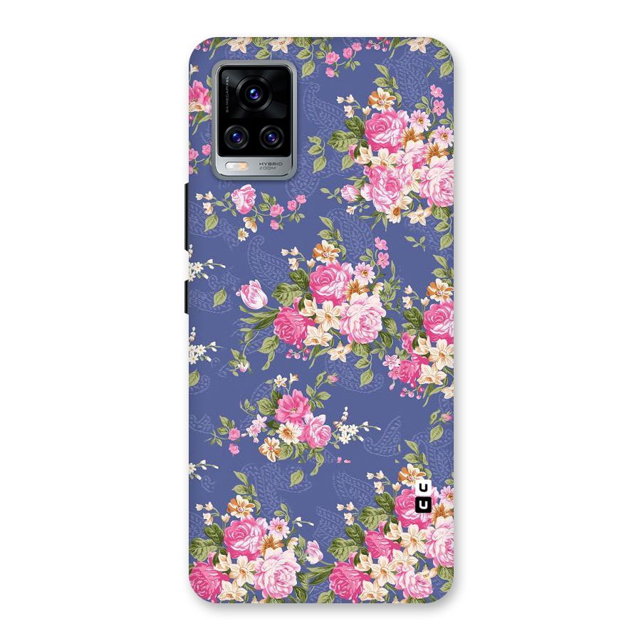 Purple Pink Floral Back Case for Vivo V20 Pro