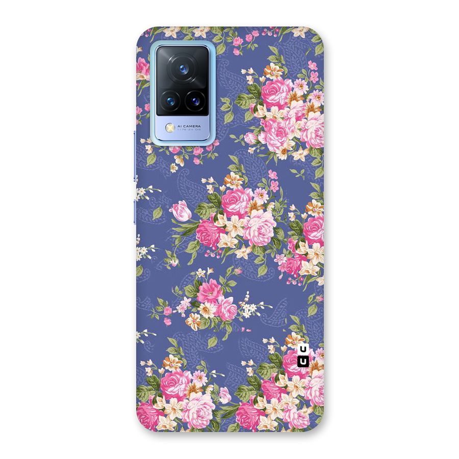 Purple Pink Floral Back Case for Vivo V21 5G