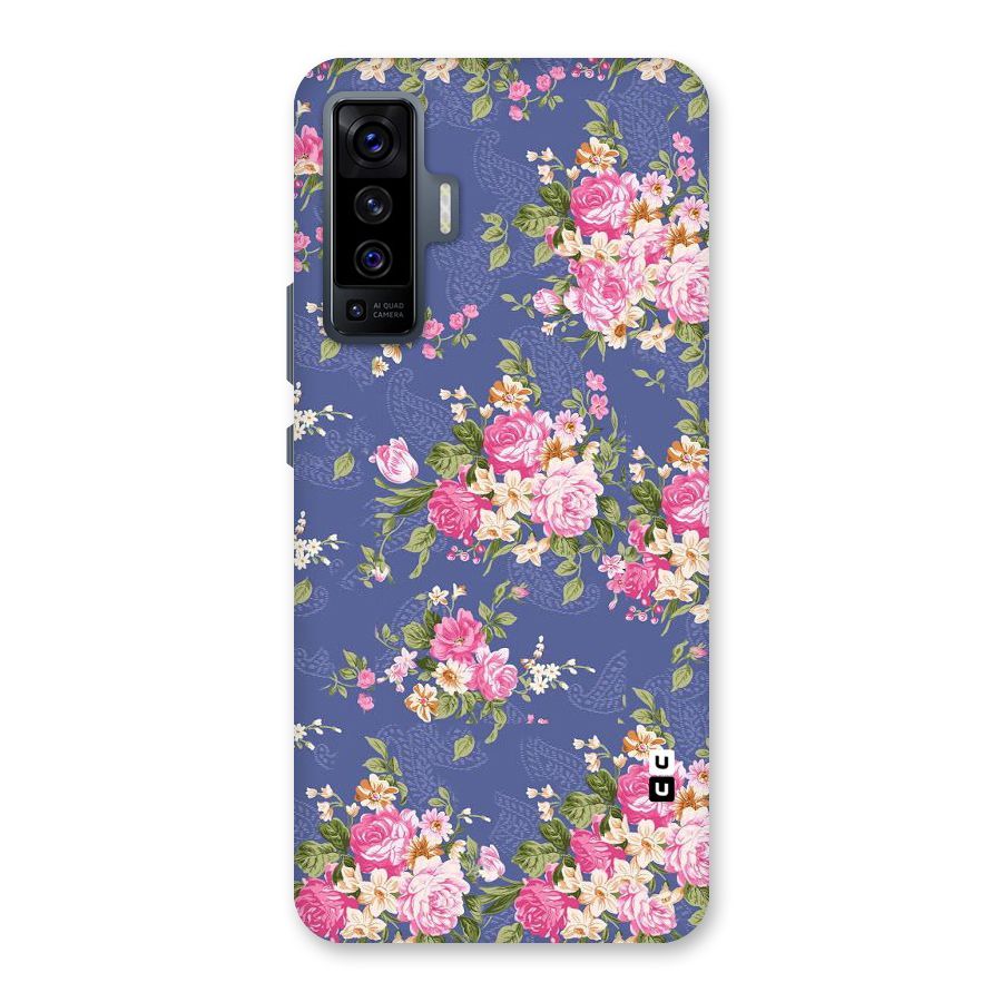 Purple Pink Floral Back Case for Vivo X50