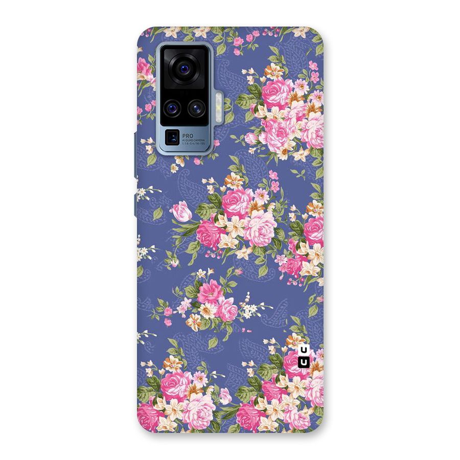 Purple Pink Floral Back Case for Vivo X50 Pro