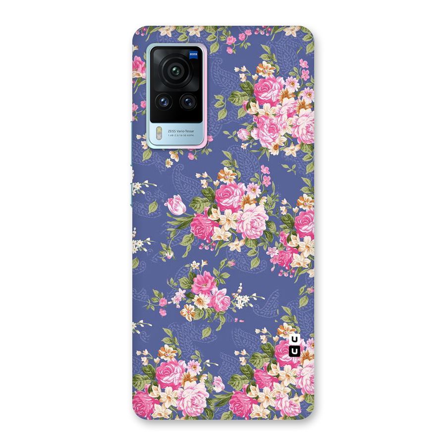 Purple Pink Floral Back Case for Vivo X60 Pro