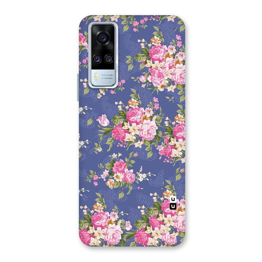 Purple Pink Floral Back Case for Vivo Y31