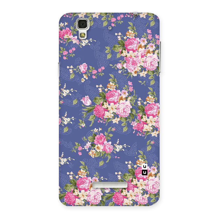 Purple Pink Floral Back Case for Yu Yureka