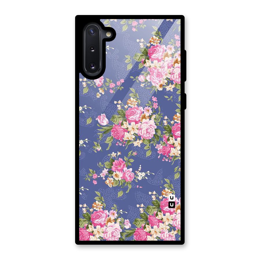 Purple Pink Floral Glass Back Case for Galaxy Note 10