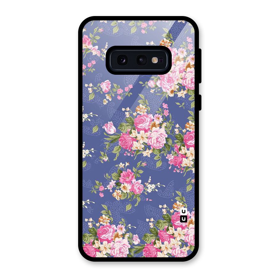 Purple Pink Floral Glass Back Case for Galaxy S10e