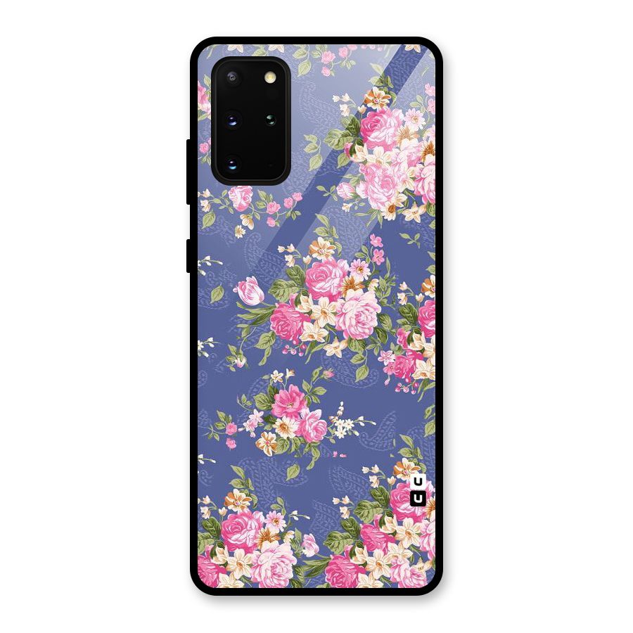 Purple Pink Floral Glass Back Case for Galaxy S20 Plus