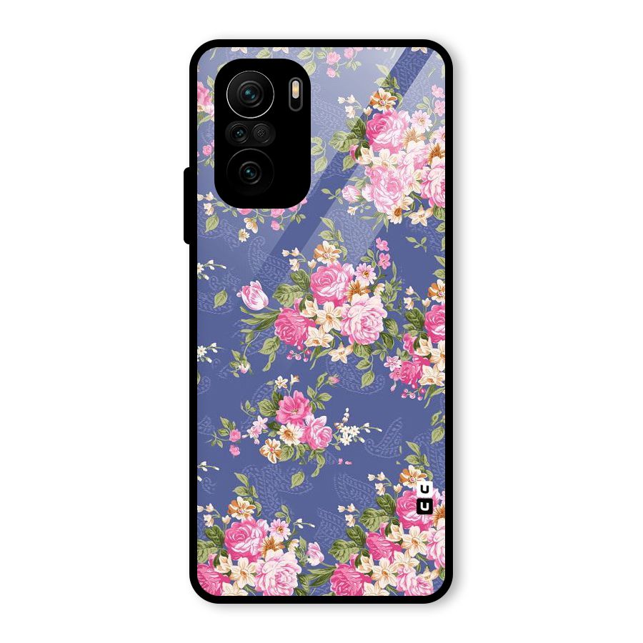 Purple Pink Floral Glass Back Case for Mi 11x