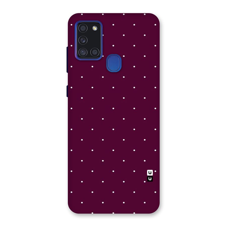 Purple Polka Back Case for Galaxy A21s