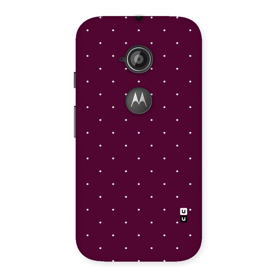 Purple Polka Back Case for Moto E 2nd Gen
