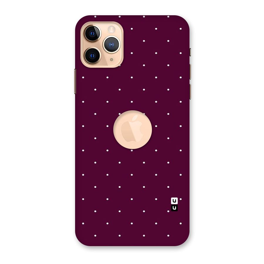 Purple Polka Back Case for iPhone 11 Pro Max Logo Cut