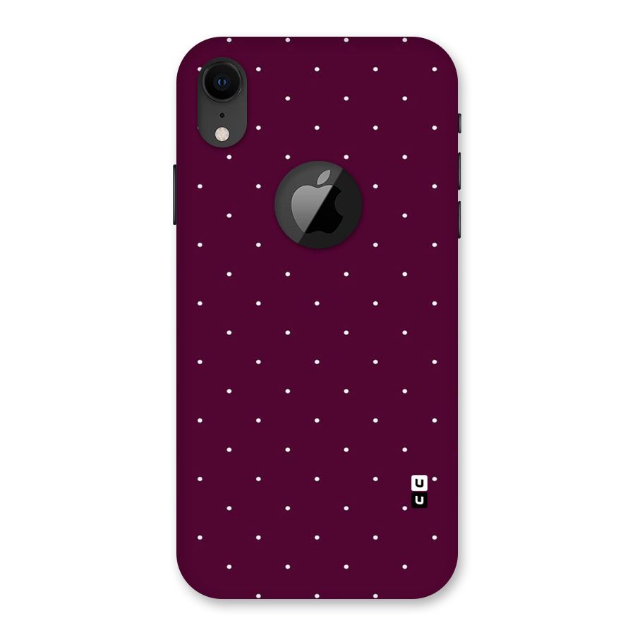 Purple Polka Back Case for iPhone XR Logo Cut