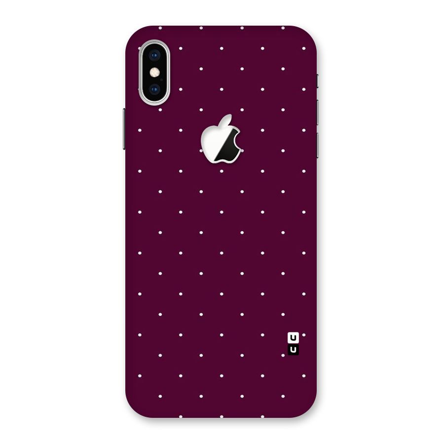 Purple Polka Back Case for iPhone XS Max Apple Cut