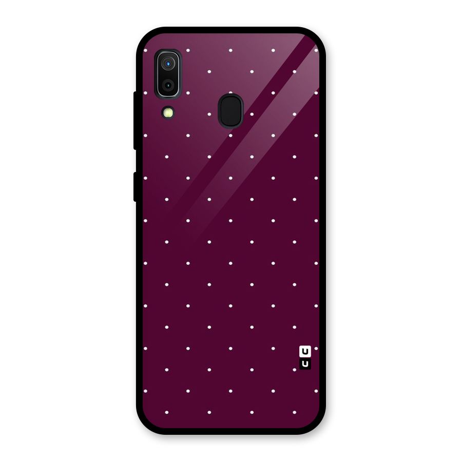 Purple Polka Glass Back Case for Galaxy A30