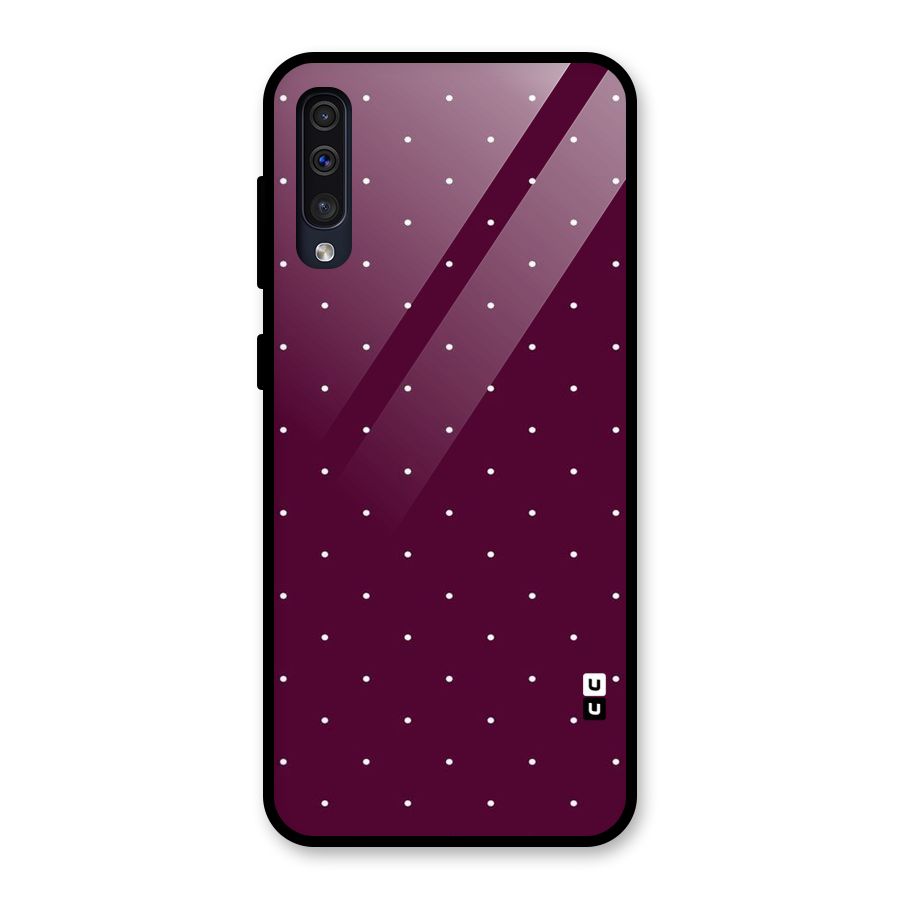 Purple Polka Glass Back Case for Galaxy A50