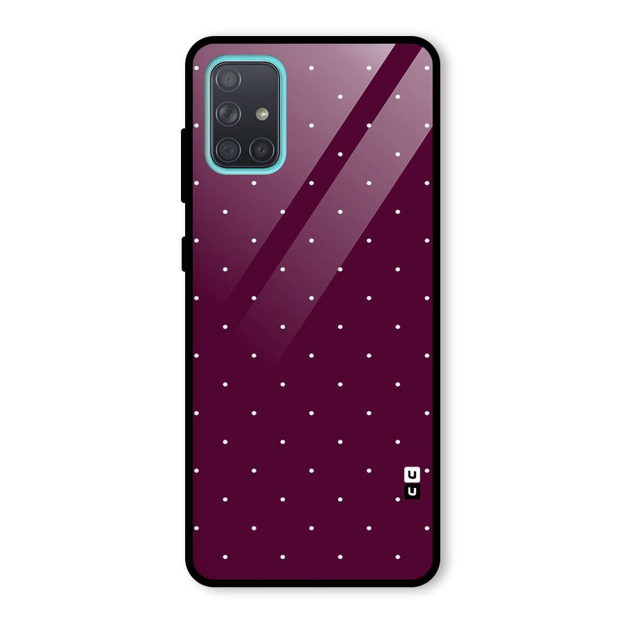 Purple Polka Glass Back Case for Galaxy A71