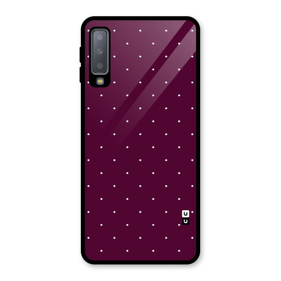 Purple Polka Glass Back Case for Galaxy A7 (2018)