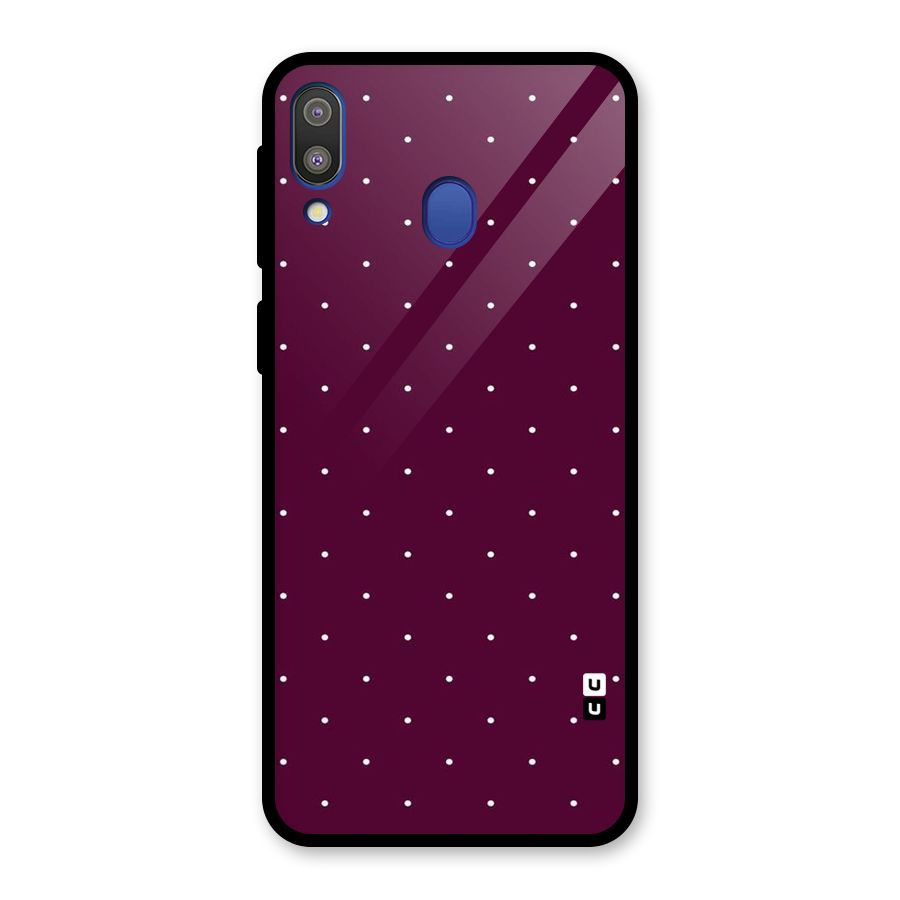 Purple Polka Glass Back Case for Galaxy M20