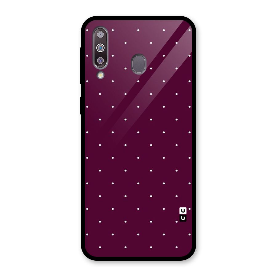 Purple Polka Glass Back Case for Galaxy M30