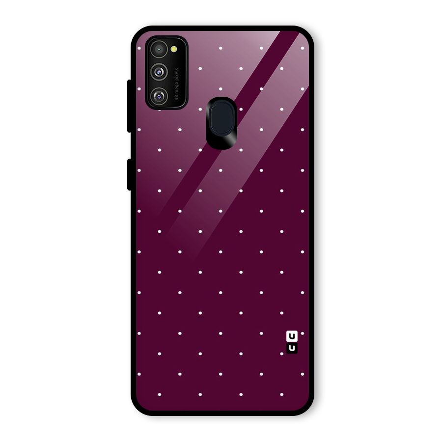 Purple Polka Glass Back Case for Galaxy M30s