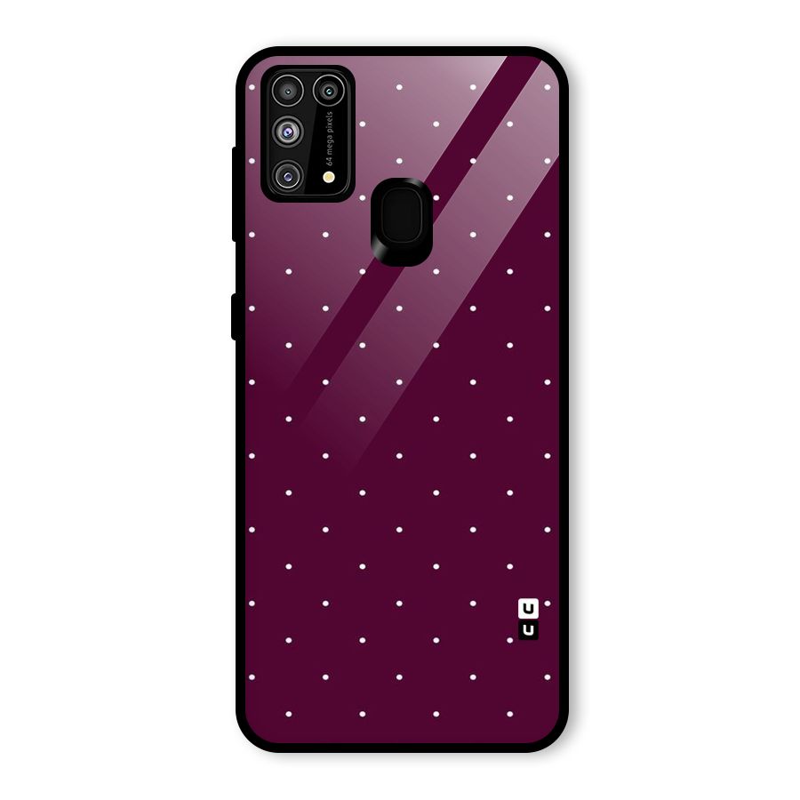 Purple Polka Glass Back Case for Galaxy M31