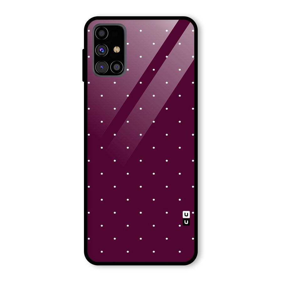 Purple Polka Glass Back Case for Galaxy M31s