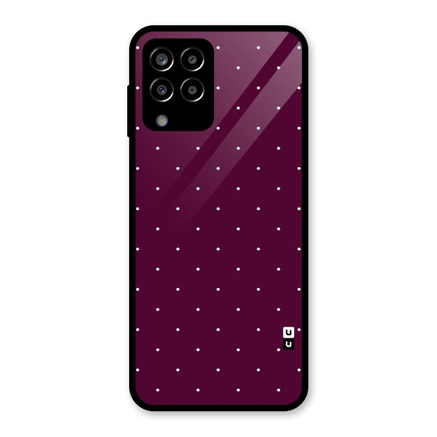 Purple Polka Glass Back Case for Galaxy M33