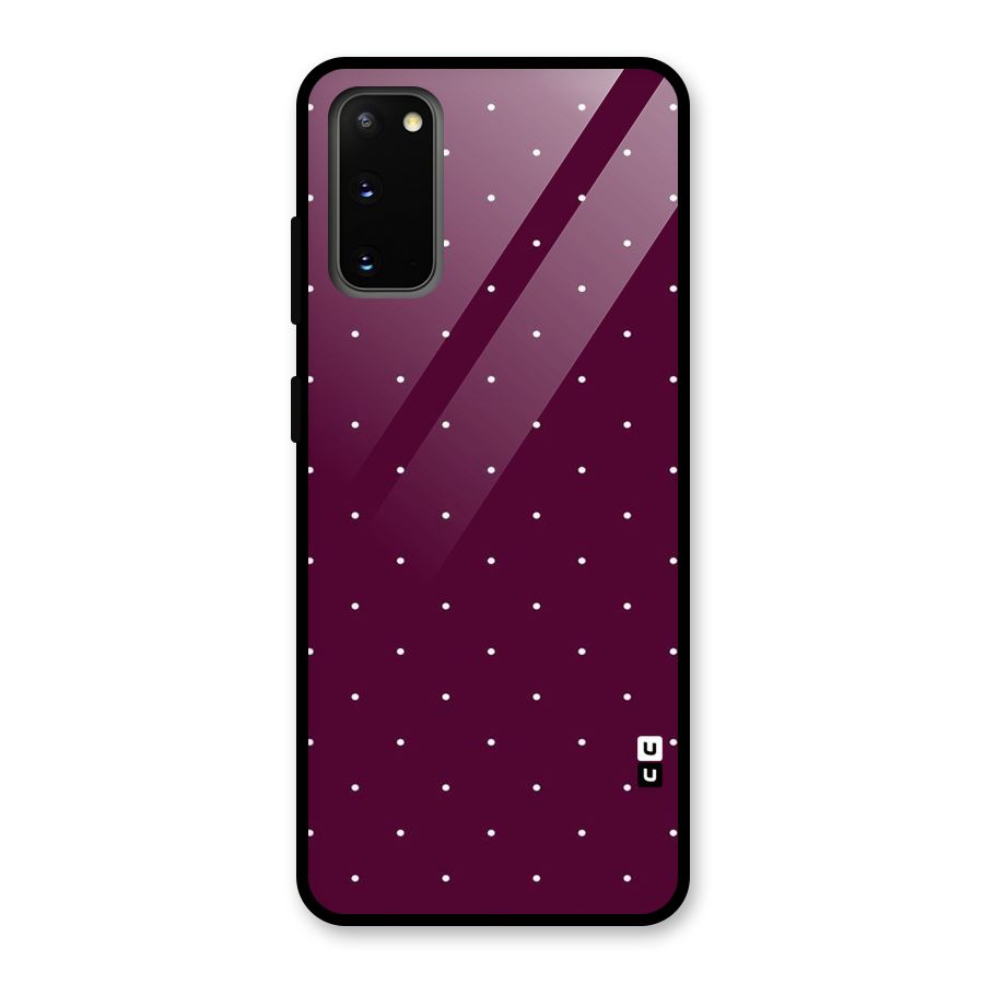 Purple Polka Glass Back Case for Galaxy S20