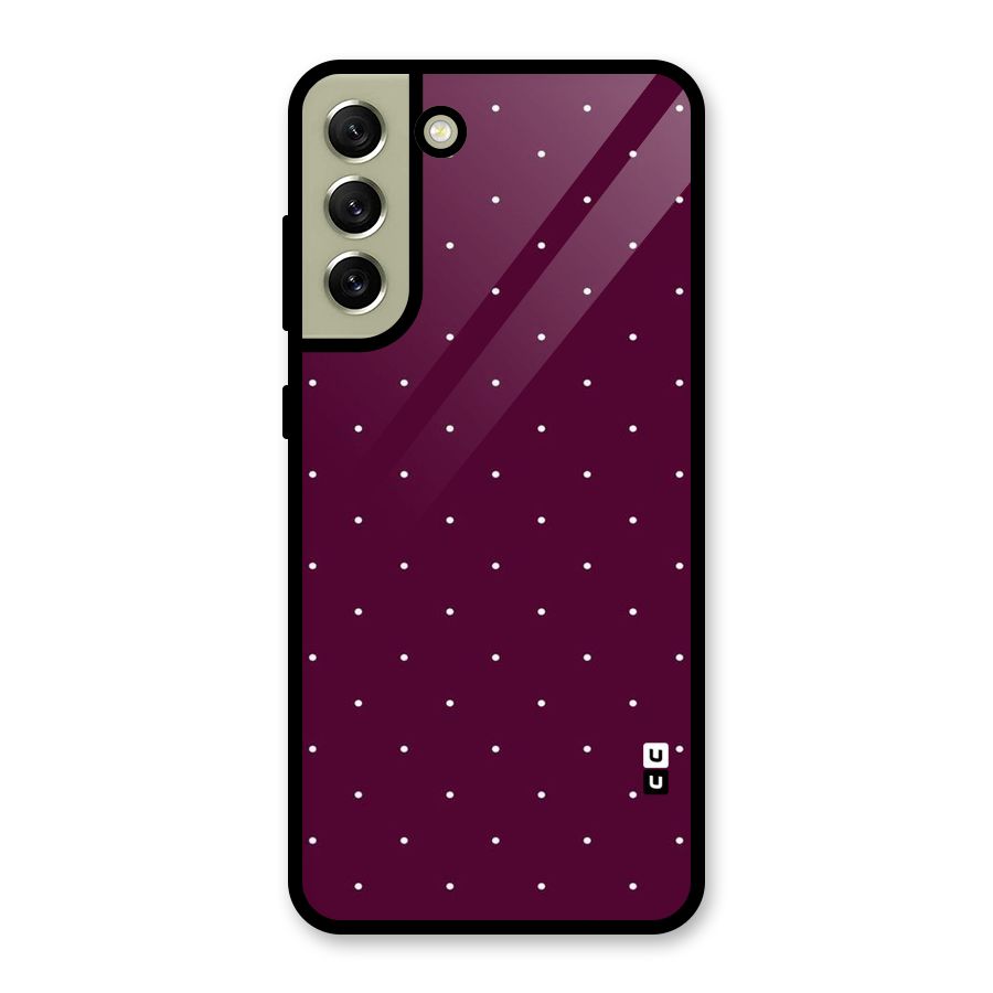 Purple Polka Glass Back Case for Galaxy S21 FE 5G