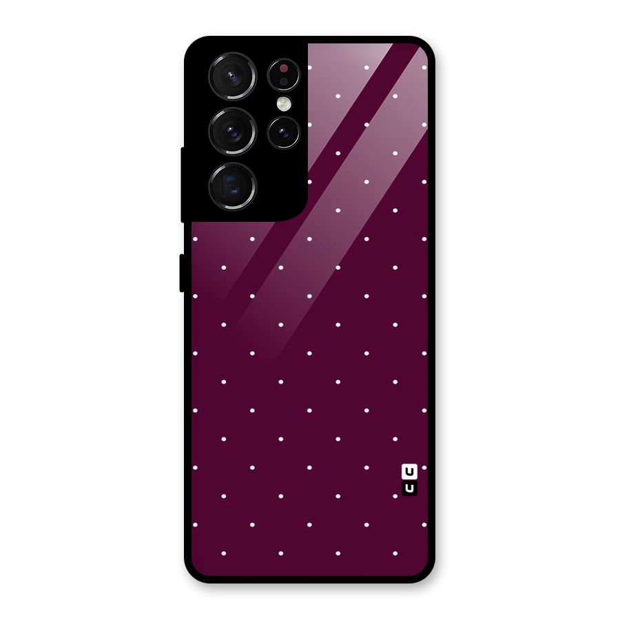 Purple Polka Glass Back Case for Galaxy S21 Ultra 5G