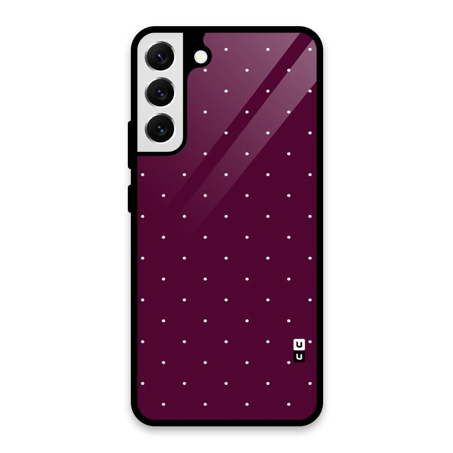 Purple Polka Glass Back Case for Galaxy S22 Plus 5G