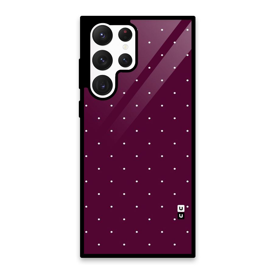 Purple Polka Glass Back Case for Galaxy S22 Ultra 5G