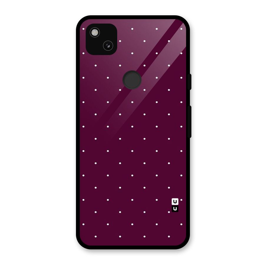 Purple Polka Glass Back Case for Google Pixel 4a
